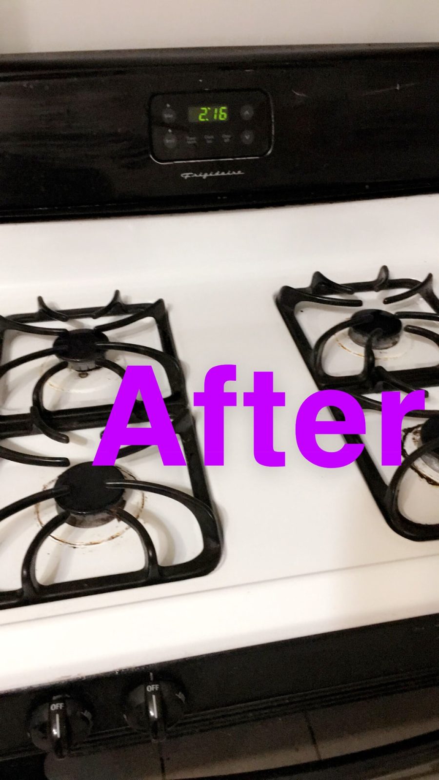 Gas stove deep clean — after