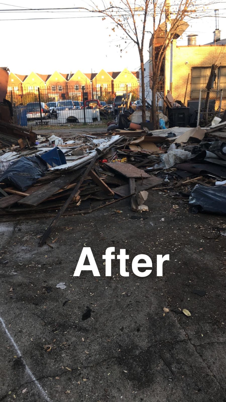 Demolition site clean-up — after